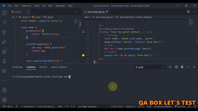 # 11 Mocha - Sinon Stub a sync and async method (stub axios) смотреть онлайн