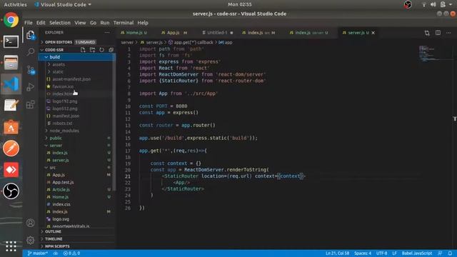 Server Side Rendering | SSR with Routing | React js in Hindi tutorial смотреть онлайн