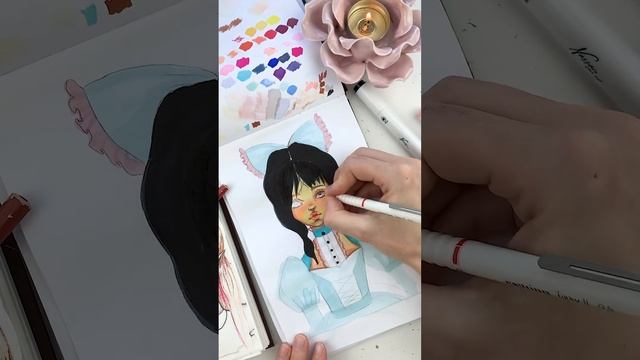 Первый эскиз куклы маркерами смотреть онлайн