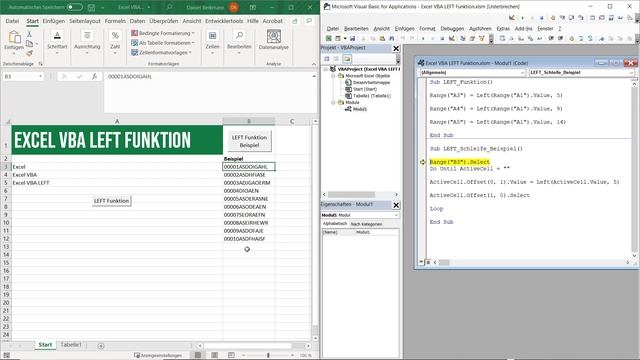 Excel VBA: LEFT Funktion - Zeichen von einem String links abschneiden смотреть онлайн