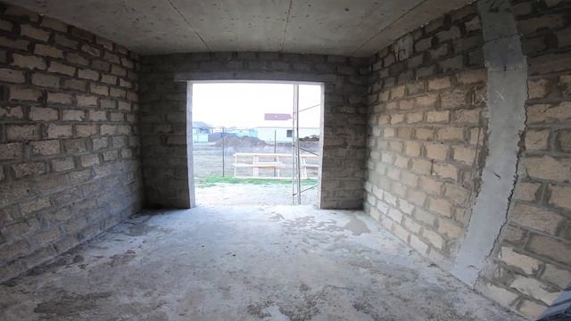 45 Витязево. Анапа. Закончили кладку межкомнатных перегородок. Обзор дома изнутри.