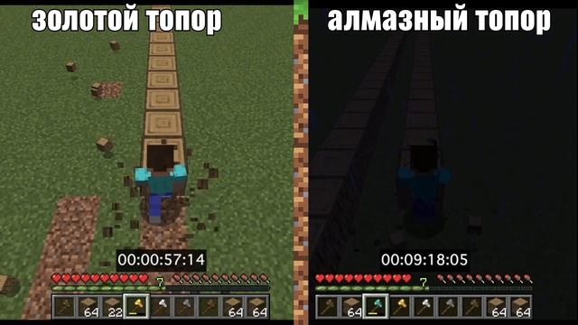 golden axe vs diamond axe in minecraft / золотой топор vs алмазный топор в майнкрафт смотреть онлайн