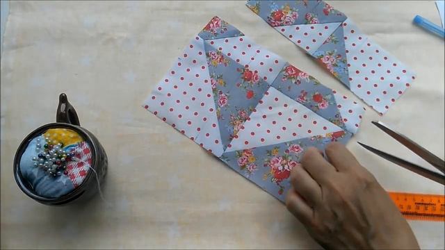DIY Два цветных лоскутка превращаются в звёздочку лоскутные идеи Лоскутное шитье Пэчворк смотреть онлайн