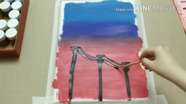 Как нарисовать пейзаж Вечерний город смотреть онлайн