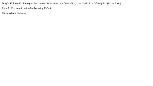 GIS: Value of a ComboBox within a QGroupBox (in a form) by using PyQt5 смотреть онлайн