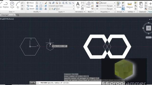 AutoCAD 2014 Tutorial: Drawing a simple shape (Polygon, Hatch and Offset) смотреть онлайн
