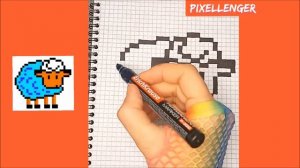 Овечка Как рисовать по клеточкам Простые рисунки по клеткам How to Draw Pixel Art Sheep