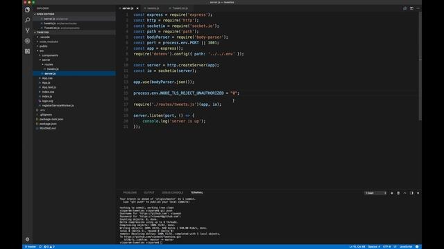 Stream tweets with Socket.io, Express, React and Twitter смотреть онлайн