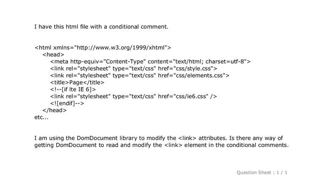 HTML : PHP DomDocument alter conditional comments смотреть онлайн
