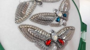 Брошь мотылек из бисера и пайеток. Часть 1. Броши из бисера мастер класс своими руками. брошь кулон