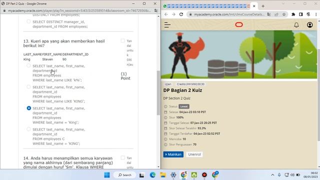 Section 2 Quiz Database Programming with SQL Oracle @KuliahITN смотреть онлайн