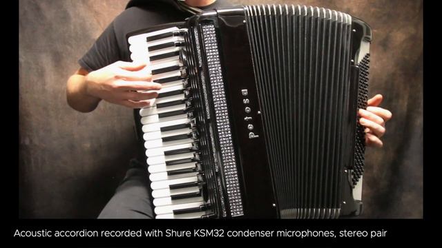 Acoustic accordion recorded with studio mics compared to Harmonik internal mic system смотреть онлайн