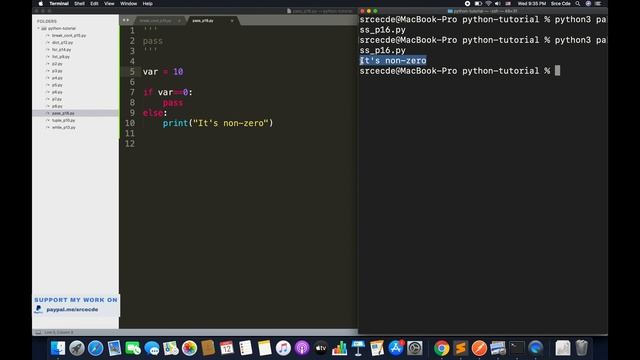 Pass statement - python basics tutorial p16 смотреть онлайн