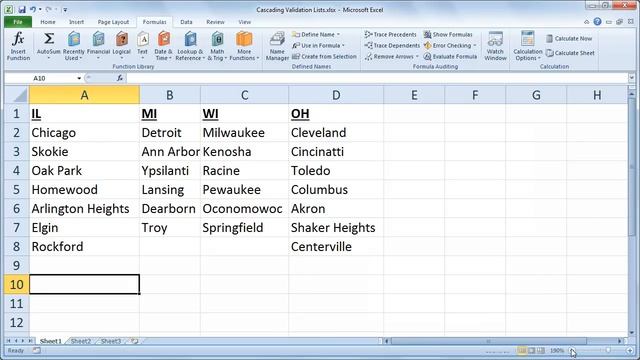 Excel Cascading Data Validation Lists смотреть онлайн