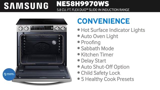 Samsung Chef Collection Slide-in Electric NE58H9970WS at www.appliancesconnection.com смотреть онлайн
