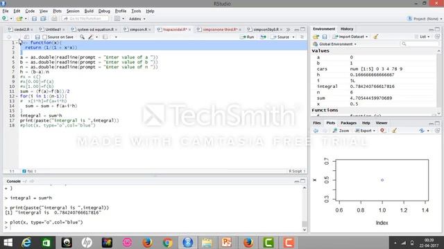 trapazoidal formula in R proramming language смотреть онлайн
