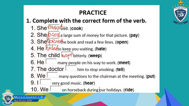 Martes 14 de Julio 9°10°11°, Área: Inglés, Tema: Past Simple смотреть онлайн