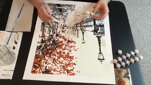 Fall Scene - Paint-by-number смотреть онлайн