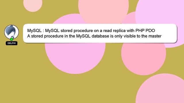 MySQL : MySQL stored procedure on a read replica with PHP PDO смотреть онлайн