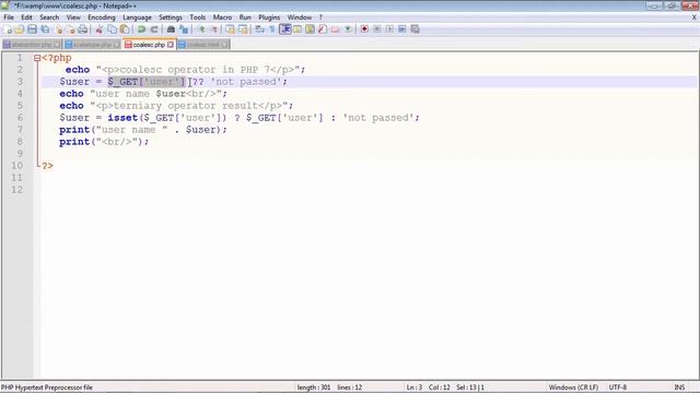 PHP 7 - Null Coalescing Operator смотреть онлайн