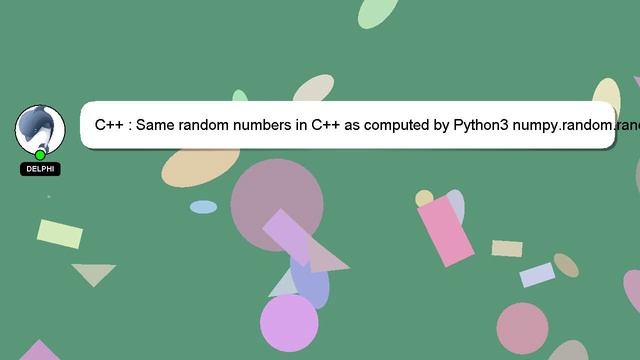 C++ : Same random numbers in C++ as computed by Python3 numpy.random.rand смотреть онлайн