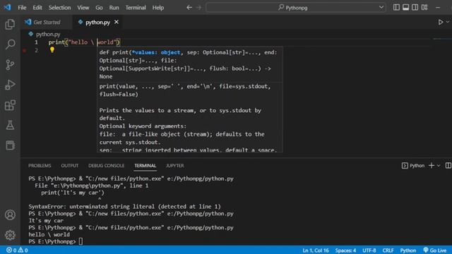 #4 python tutorial for beginners। Escape Sequence in python। смотреть онлайн
