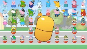 Свинка Пеппа - 50 киндер сюрпризов - Супергерои - Майнкрафт - Щенячий патруль - Губка Боб