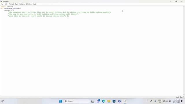 Program in python that generates a random quote from a collection of famous quotes. смотреть онлайн