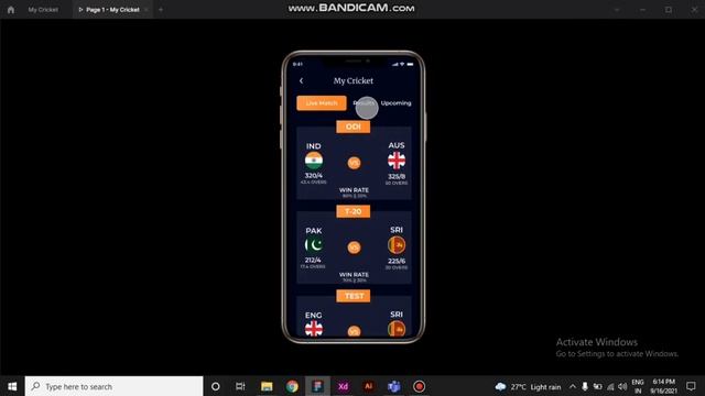 Cricket App UI Design (Figma, Adobe XD, Photoshop) смотреть онлайн