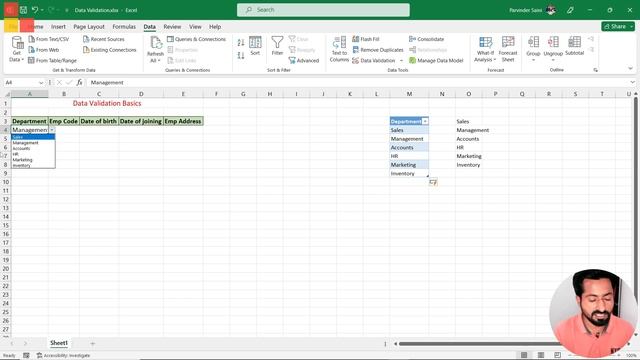 Data Validation in Excel | List, Text Length & Date | MS Excel Tutorial | Class 09 | हिन्दी / اردو смотреть онлайн