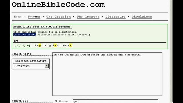 Online-Bible-Code.ezekielvictor.com Debut - Free, Public, Online Search for ELS Codes смотреть онлайн