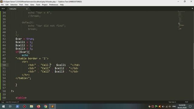 Курс PHP 14 switch, альтернативный синтаксис смотреть онлайн