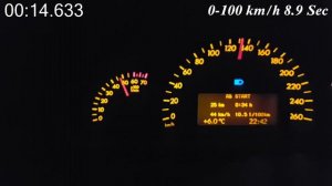 Mercedes C240 W203 Manual Gearbox 0-180 km/h Acceleration