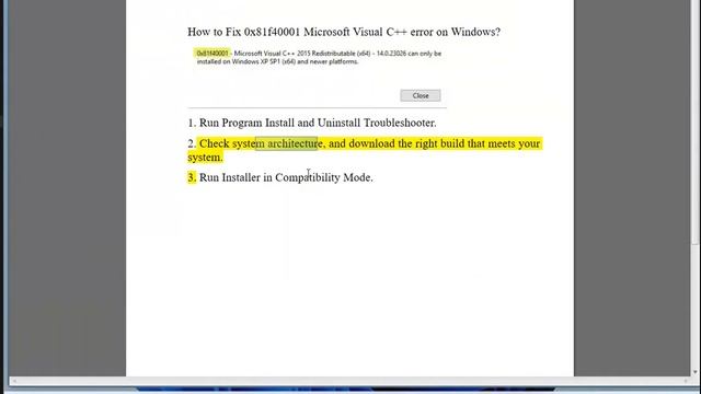 Fix 0x81f40001 Microsoft Visual C++ error on Windows 11/10/8/7 смотреть онлайн
