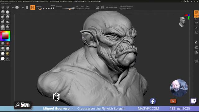 Create An Orc #withme! Creating On The Fly With ZBrush! - Miguel Guerrero - ZBrushCoreMini