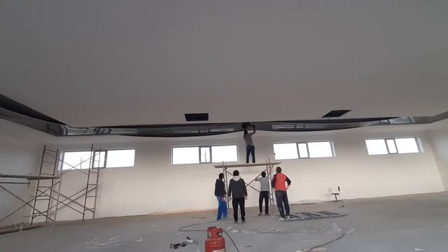 Установка натяжного потолка в Ташкенте,процесс работы. смотреть онлайн