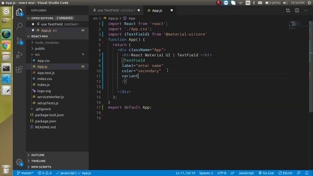 Reactjs material ui tutorial in hindi #10 Text field смотреть онлайн