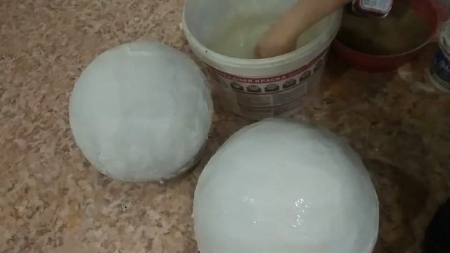 шар из шпаклевки для декора участка. DIY. смотреть онлайн