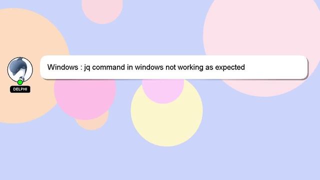 Windows : jq command in windows not working as expected смотреть онлайн