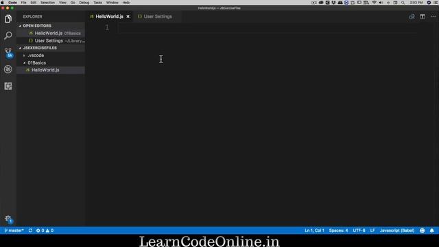Setting up VSCode and Hello World in Javascript смотреть онлайн