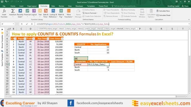 How to apply COUNTIF & COUNTIFS Formulas in Excel? ( Urdu / Hindi ) смотреть онлайн