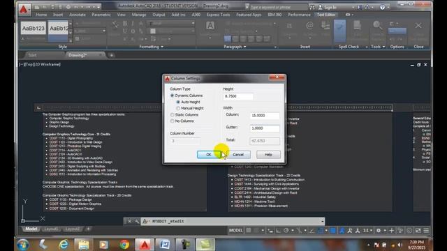 AutoCAD I 09-27 Using the Column Settings Dialog Box смотреть онлайн
