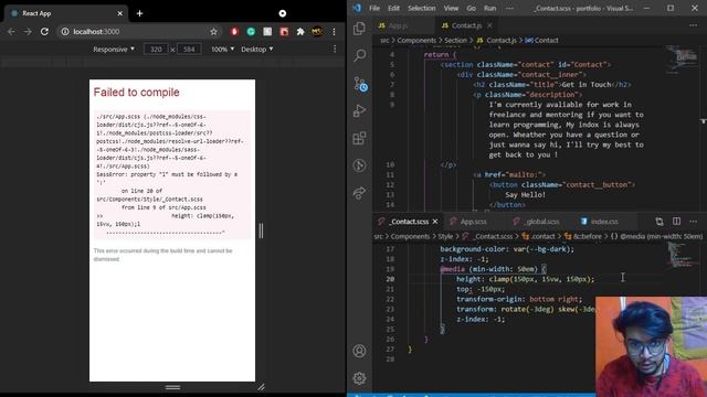 Let's Build a Personal Portfolio Website | Contact Section & Footer #7 смотреть онлайн