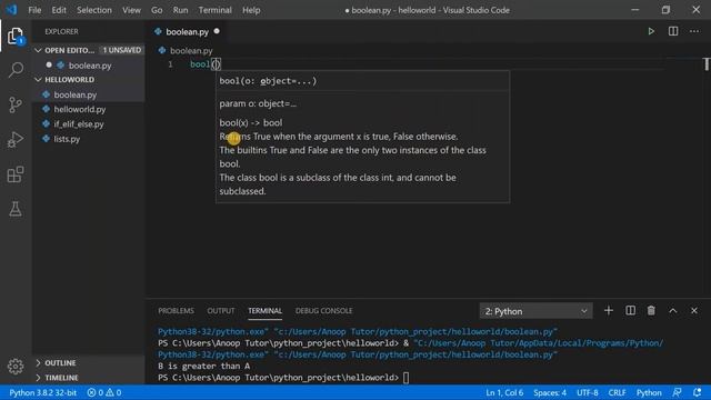 #5 PYTHON BOOLEAN VARIABLE | Beginners tutorial on Python boolean variable | Video with live coding смотреть онлайн