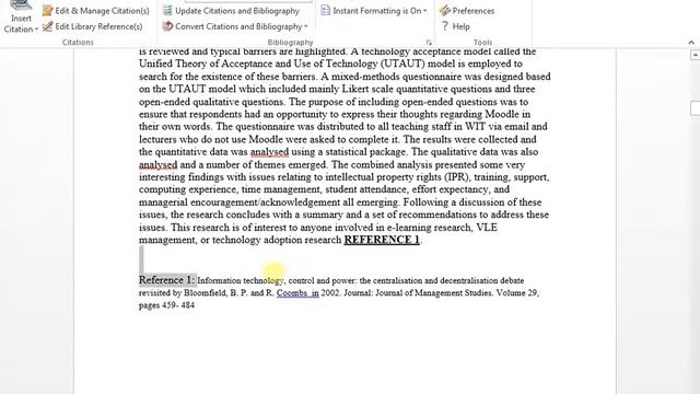Inserting an Endnote Citation in Microsoft Word 2013 смотреть онлайн