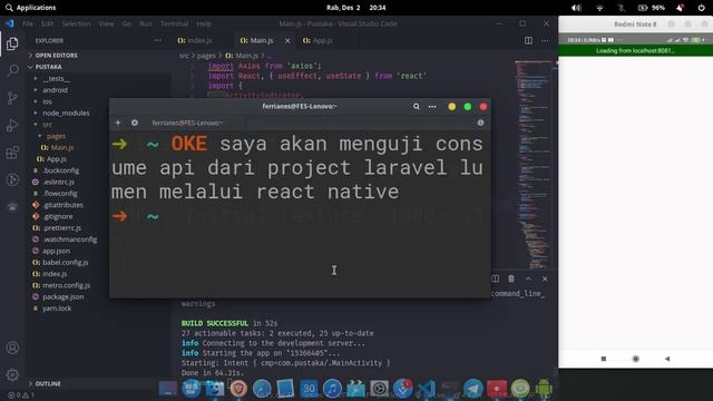 Testing Consume API From Laravel Lumen in React Native смотреть онлайн
