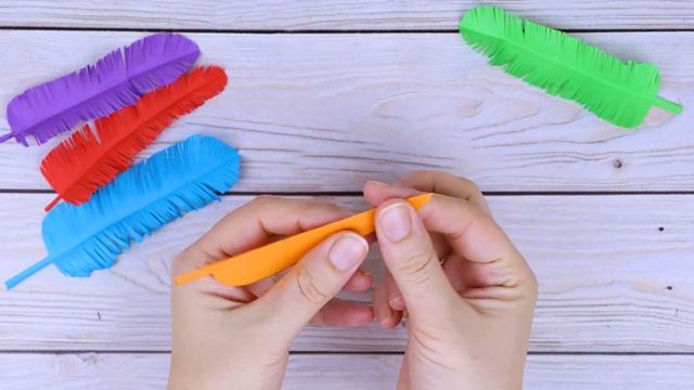 ?DIY ЗА 1 МИНУТУ? Как сделать ПЕРО ИЗ БУМАГИ ? Легкие поделки самоделки своими руками?Paper feather смотреть онлайн