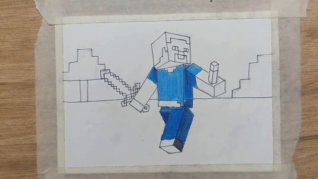 How to draw Steve from minecraft / Как нарисовать Стива из майнкрафт смотреть онлайн