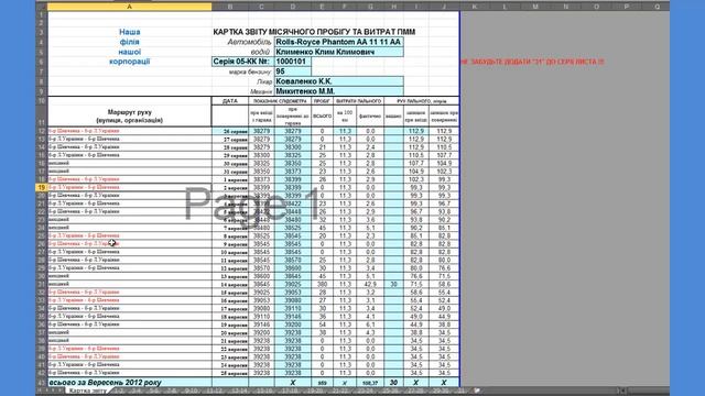 подорожній лист службового легкового автомобіля в excel смотреть онлайн