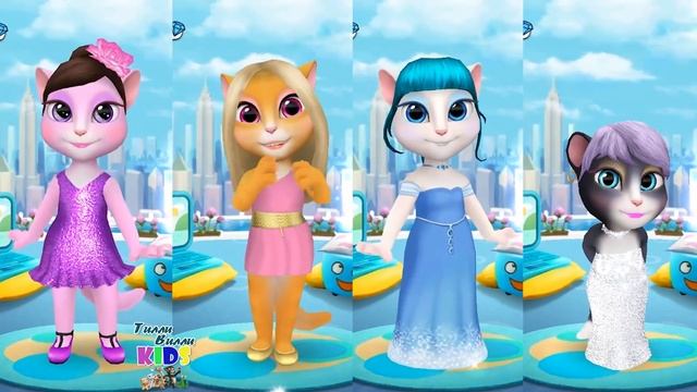 ДЕНЬ РОЖДЕНИЯ АНДЖЕЛЫ ЧЕТЫРЕ КОШЕЧКИ Моя говорящая Анджела, Соня, Мила, Аня смотреть онлайн